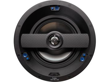 Russound IC-630 innfelt takmontering, rund, svart, grå sentraltweeter, perforert grill