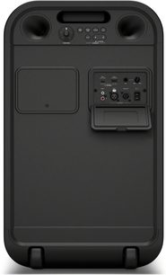 Bærbar svart Sony ULT TOWER 7 Bluetooth-høyttaler, bakside med tilkoblingspanel og kontroller