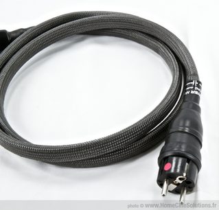 MPC Audio Secteur Power MK4 sort strømforsyningskabel, sort, med grå flettet kappe, spiralsnoet