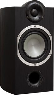 Taga Harmony Platinum B-40 V.3 sort bogreolhøjttaler, frontvisning, sølvfarvede runde diskant- og mellemtone-enheder på mat sort kabinet
