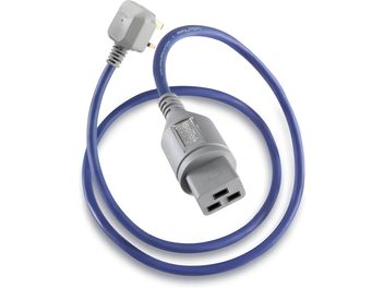 Cavo di alimentazione IsoTek EVO3 Premier CE19 blu con spine grigie, presa di rete UK e connettore C19