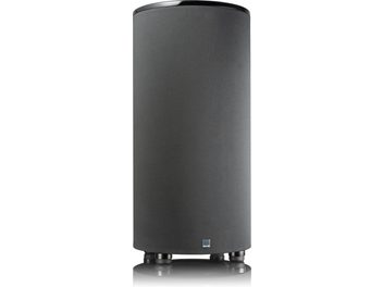 SVS PC-2000 Pro svart lakkert sylinderbassrefleks, frontvisning, nedovervendt høyttaler, plastføtter