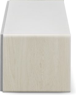 Diffusore centrale Focal Vestia center bianco, finitura in legno chiaro, vista frontale, forma rettangolare, griglia bianca