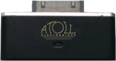 Scheda di espansione WiFi Atoll Electronique nera, vista frontale, logo dorato "Atoll" in rilievo sulla parte superiore