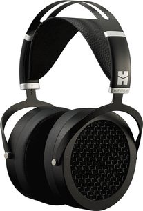 Hifiman Sundara black open-back hi-fi headphones, with large oval earcups, padded metal headband, and silver grilles