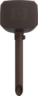 Boxă de exterior Klipsch Courtyard 2.0 maro, grilaj metalic, carcasă din plastic, catarg cilindric cu articulație sferică, vedere din față