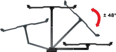 Soporte de TV para pared Meliconi GS DR400 Plus New negro, estructura metálica articulada, 2 brazos horizontales, 1 brazo vertical, rotación de 48°