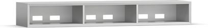 Mobile audio-video Clic Classic Series Modello 130 in legno grigio chiaro, tre vani, passaggi cavi posteriori, vista frontale