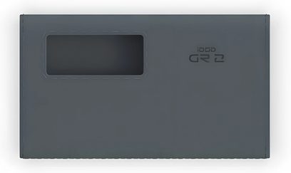 Dunkelgraues iFi Audio iDSD GR 2 Etui mit rechteckiger Aussparung und sichtbaren Ziernähten