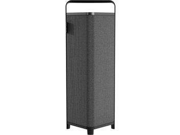 Bärbar Bluetooth-högtalare Sonoro Vibes XL, svart, pelarformat med mörkgrå tygfront och svart bärhandtag