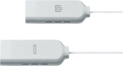 Samsung One Connect VG-SOCM15/XC digitalt optisk kabel, lysegrå rektangulære stik, set ovenfra og fra siden