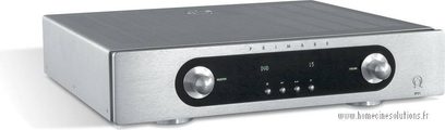 Primare SP31 hi-fi integreret forstærker, frontpanel i børstet aluminium med knapper, volumenkontrol og LED-display