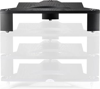 Papildu Naim Audio FraimLite augstākais (264 mm) melna metāla plaukts, 3 līmeņi, cilindriski kājiņas, teksturēta virspuse