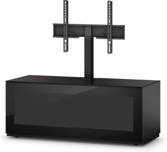 TV-møbel Sonorous Studio STA111I-BLK-BLK sort, vægmontering med glashylde og støtte til fladskærm