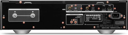 Marantz SA-12SE sort CD-afspiller, frontvisning, sort front med display, knapper og stik på fronten, 47W