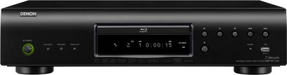 Denon DBP-2011UD 4K Blu-ray-afspiller, set forfra, sort front med display, knapper og diskskuffe, 2 USB-porte på forsiden