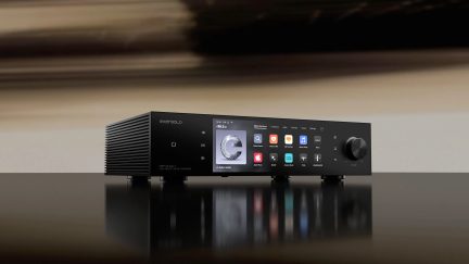 Leitor de rede Eversolo DMP-A6 Gen 2 preto com ecrã a cores e botão de volume, vista frontal