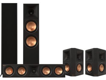 RP-8060FA II 5.0 Pack in Ebony with 2 Floorstanding Speakers, 1 Horizontal Center Speaker, and 2 Surround Speakers, Copper Cones, Black Finish