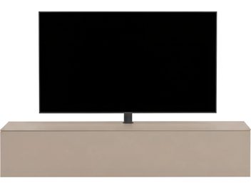 Beige Spectral Core 40 audio-video cabinet with a smooth, handleless front and a television on a black central stand