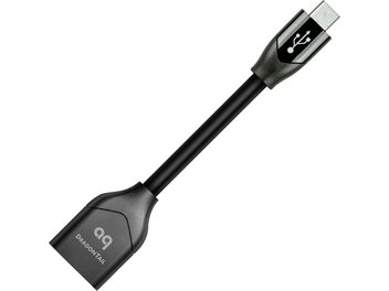 Cavo USB Audioquest DragonTail Micro USB nero, connettore USB tipo A, connettore micro-USB, guaina intrecciata grigia