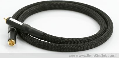 Sort digitalt koaksialkabel MPC Audio Mélodie RCA 1m, forgyldt RCA-stik, flettet kappe