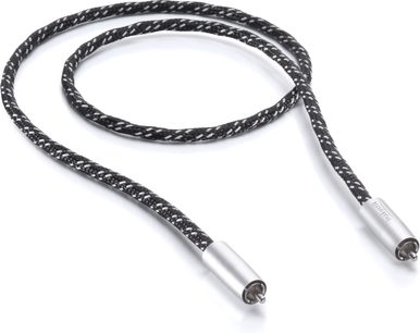 Inakustik Reference NF-204 Micro AIR 1,5m sort RCA-lydkabel, flettet, med metalkonnektorer, set oppefra