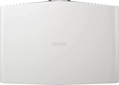 White Epson EH-LS7000 projector, rear view with central Epson logo and upper ventilation grilles