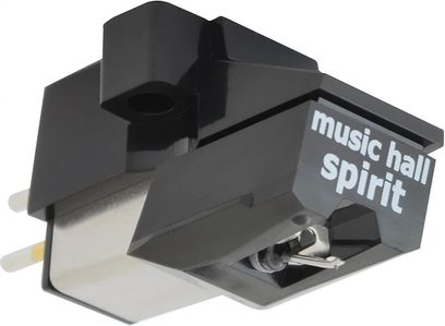Music Hall Spirit pladespillercellule, nærbillede i perspektiv, mat sort finish