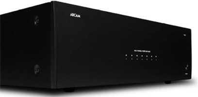 Arcam DIVA-P1000 effektforstærker set forfra i sort, minimalistisk front med LED-display