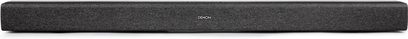 Sort, rektangulær, langstrakt Denon DHT-S217 soundbar, set forfra, centreret