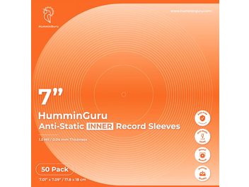 Buste interne HumminGuru da 7 pollici per vinile, confezione arancione antistatica da 50 pezzi