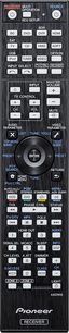 Sort Pioneer VSX-LX55 fjernbetjening med mange grå og hvide knapper, LCD-skærm, drejeknap og Pioneer-logo