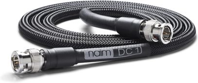 Digitální koaxiální kabel Naim DC1 černý, BNC konektory (samec), opletený plášť, detailní pohled