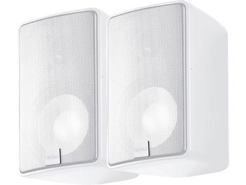 Coppia di diffusori hi-fi compatti Canton Plus XL.3 bianco opaco con pannello frontale con griglia vista frontale