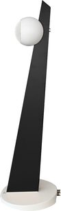 Altavoz compacto Cabasse iO3, cuerpo cilíndrico blanco mate, altavoz esférico, base rectangular negra