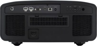 JVC DLA-NP5 sort videoprojektor, bagudvendt, HDMI-, USB-, RS-232-C-, service-, trigger-, menu-, input-, back-tilslutninger