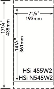 Indbygget loftshøjttaler Boston Acoustics HSi455W2 eller HSi N545W2, teknisk diagram med dimensioner 193 mm i diameter og 75/8" dybde