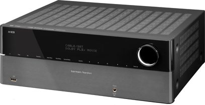 Harman Kardon AVR 265 Schwarz Heimkino-Verstärker, Aluminium-Front, LCD-Display, Drehregler, Tasten, USB, Kopfhörerbuchse