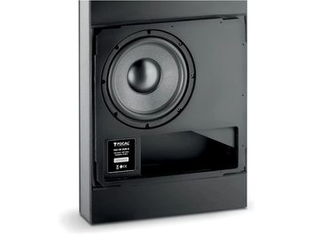 Focal 100 IWSUB8 Einbau-Subwoofer, mattschwarzes Gehäuse, metallicgrauer Lautsprecher, schwarzes Etikett