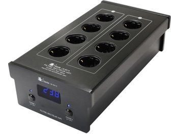 Multiprise Bada LB6610 negra con 8 tomas y pantalla LED azul, vista superior