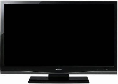 46" Sharp LC46X8E sort fladskærms-HD-TV, forfra, slukket