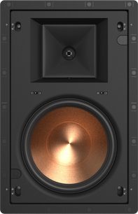 Klipsch PRO-18-RW schwarze Wandeinbaulautsprecher mit kupferfarbenem Tieftöner und quadratischem Horn