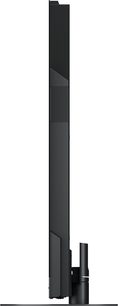 Panasonic TV-65Z95AEG -teräväpiirtotelevisio, oikea sivunäkymä, erittäin ohut musta näyttö, musta jalusta