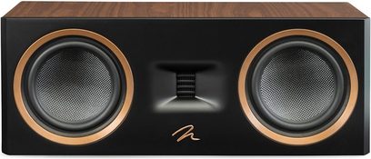 Cassa centrale Motion C10 noce con due altoparlanti circolari con bordo ramato e un tweeter rettangolare al centro