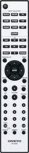 Onkyo TX-8250 sort hi-fi stereoforstærker, frontvisning, knapper og betjeningselementer på forsiden, central display, hovedtelefonstik