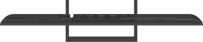 Televisor Panasonic TN-55W90C preto visto de perfil, com grelha de ventilação e suporte central retangular