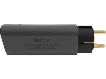 Tumehall voolukonditsioneer Silent Power by ifi Audio AC iPurifier 2, külgvaates, kahe kullatud kontaktiga