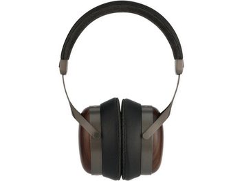 Zwarte Sivga SV021 PRO hifi-hoofdtelefoon, van voren gezien, met donkerbruine oorschelpen, dikke oorkussens en gevoerde hoofdband