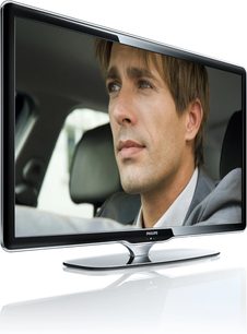 Philips 40PFL8664H Fernseher, der das Gesicht eines Mannes mit halblangen Haaren zeigt, der nach rechts schaut