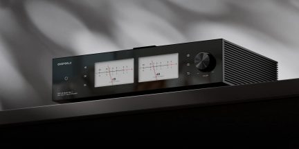 Leitor de rede hi-fi Eversolo DMP-A8 Master Gen 2 preto, duplo vumetro dB e grande botão de volume
